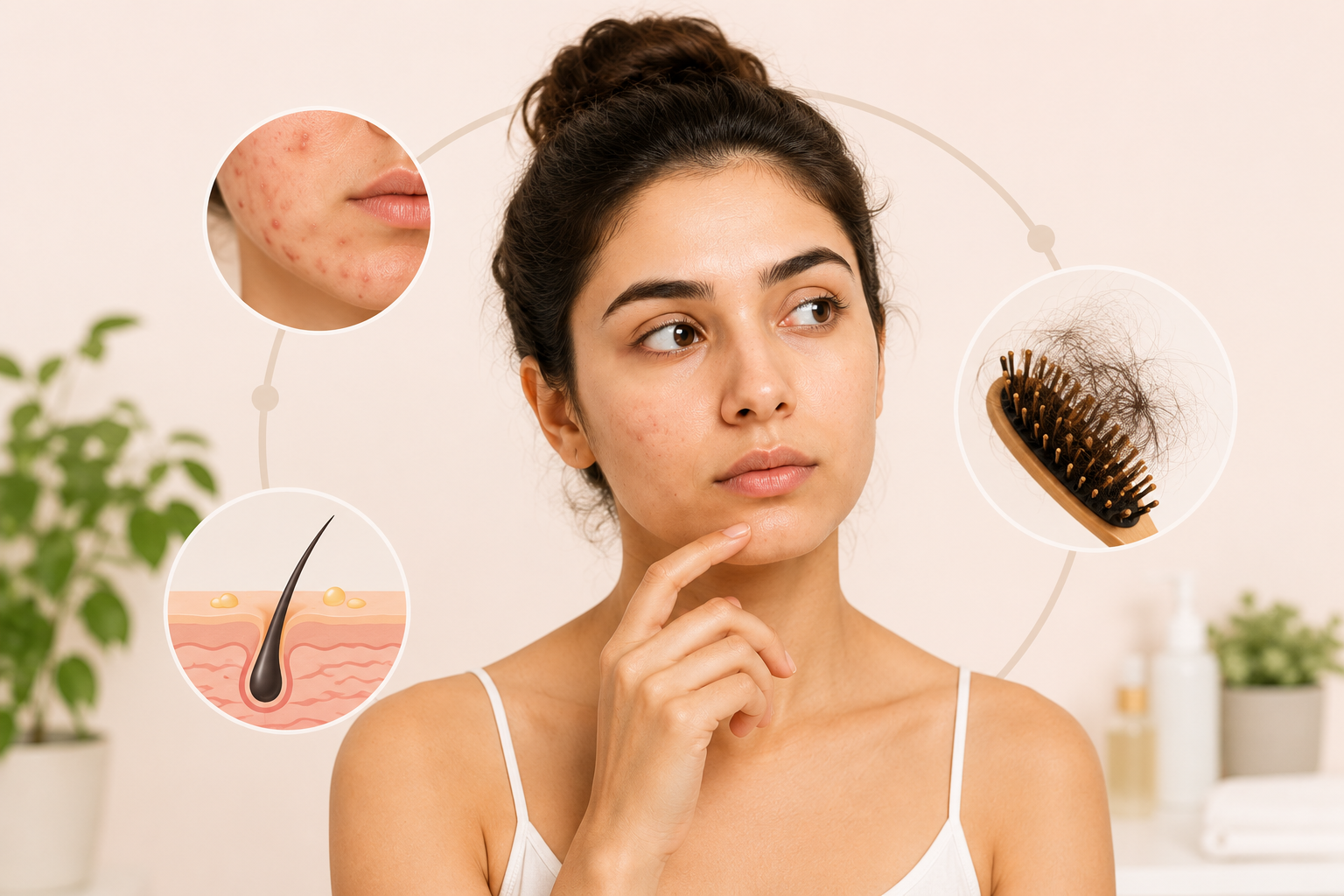 PCOS and Your Skin: Why Acne, Hair Growth, and Hair Fall Happen Together